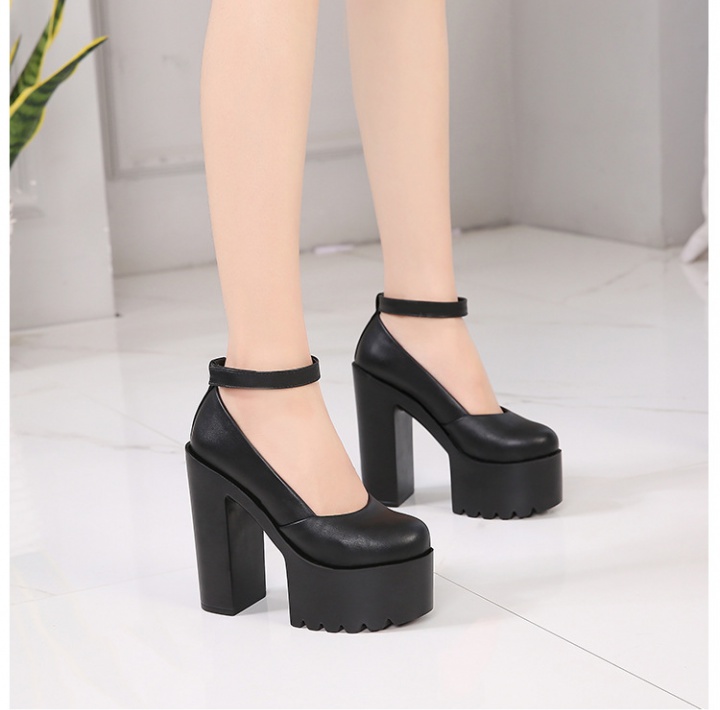 White high high-heeled platform low shoes for women