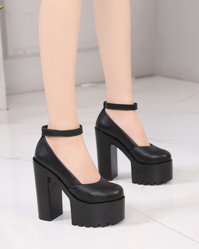 White high high-heeled platform low shoes for women