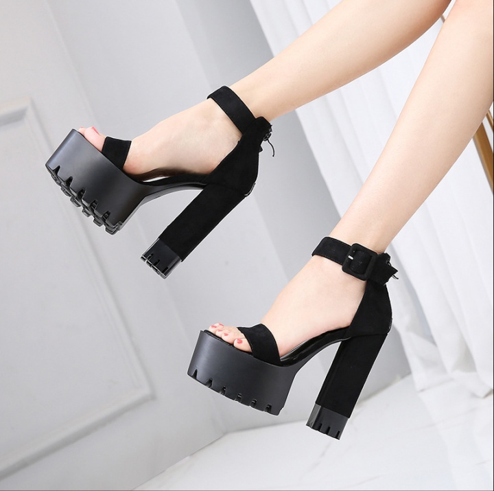 Mixed colors high-heeled platform thick sandals for women