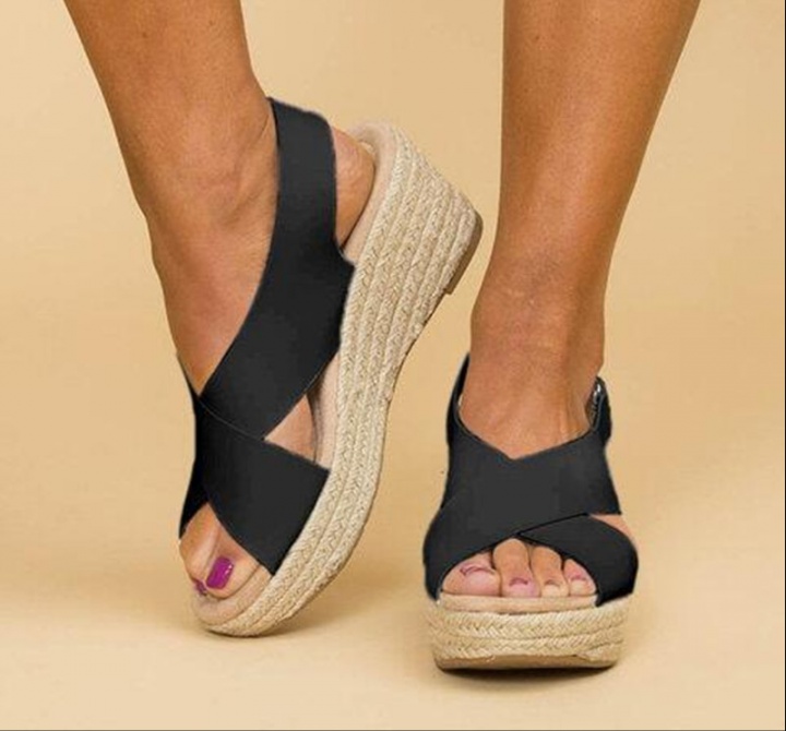 Large yard laser middle-heel sandals for women