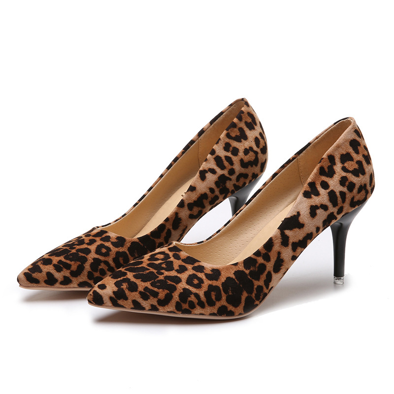 Large yard leopard high-heeled shoes fashion shoes