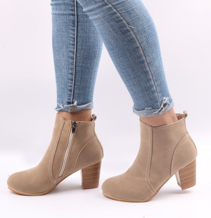 European style thick autumn and winter short boots