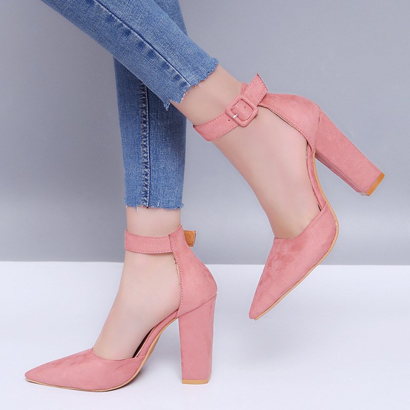 Thick fashion high-heeled shoes spring shoes