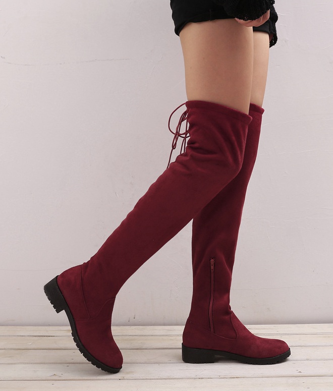 Large yard European style flat thigh boots for women