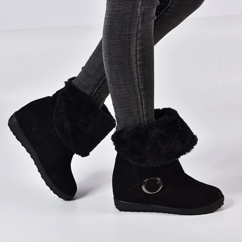 European style thick ankle boots flat short boots for women