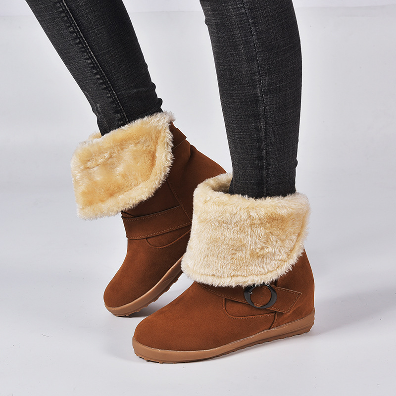 European style thick ankle boots flat short boots for women