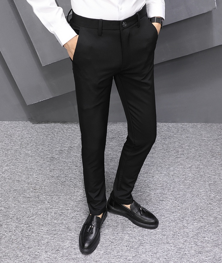 Slim straight long pants Casual black pants for men