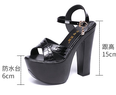 Stage black sandals model perform shoes for women