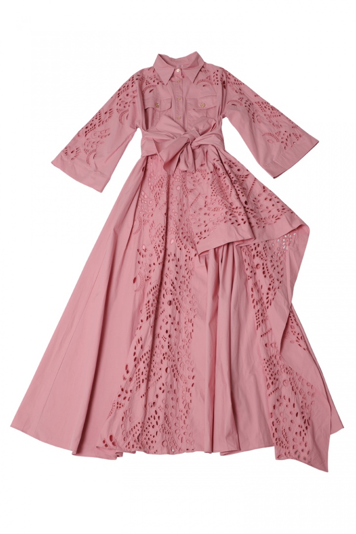 Cotton retro formal dress spring long dress for women
