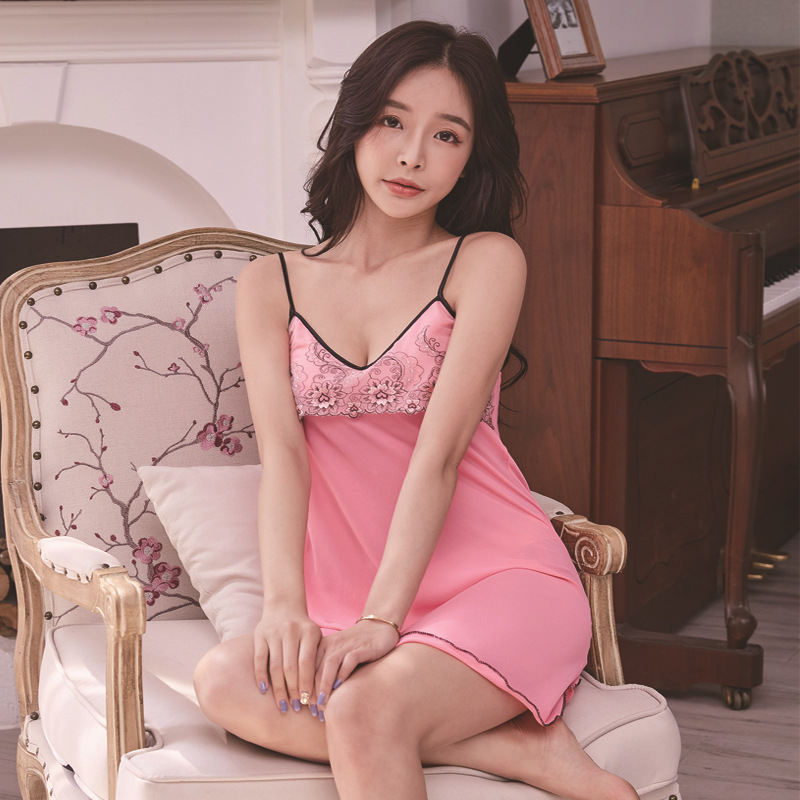 Korean style pajamas thin night dress for women