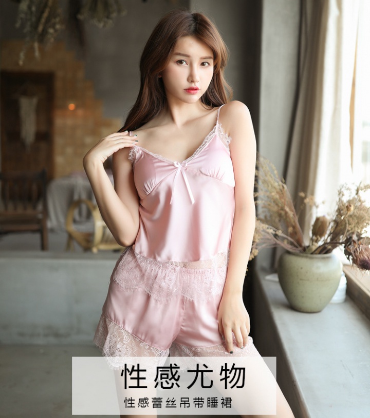 Sexy at home satin short sleeve summer night dress for women