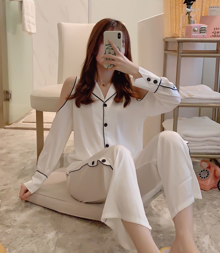 Silk long sleeve summer sweet pajamas a set for women