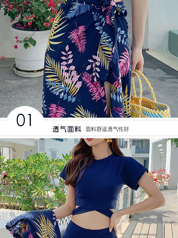 Conservatism Korean style swimwear 3pcs set for women