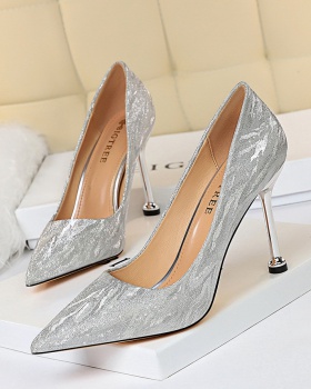 European style sexy stilettos pointed sequins shoes