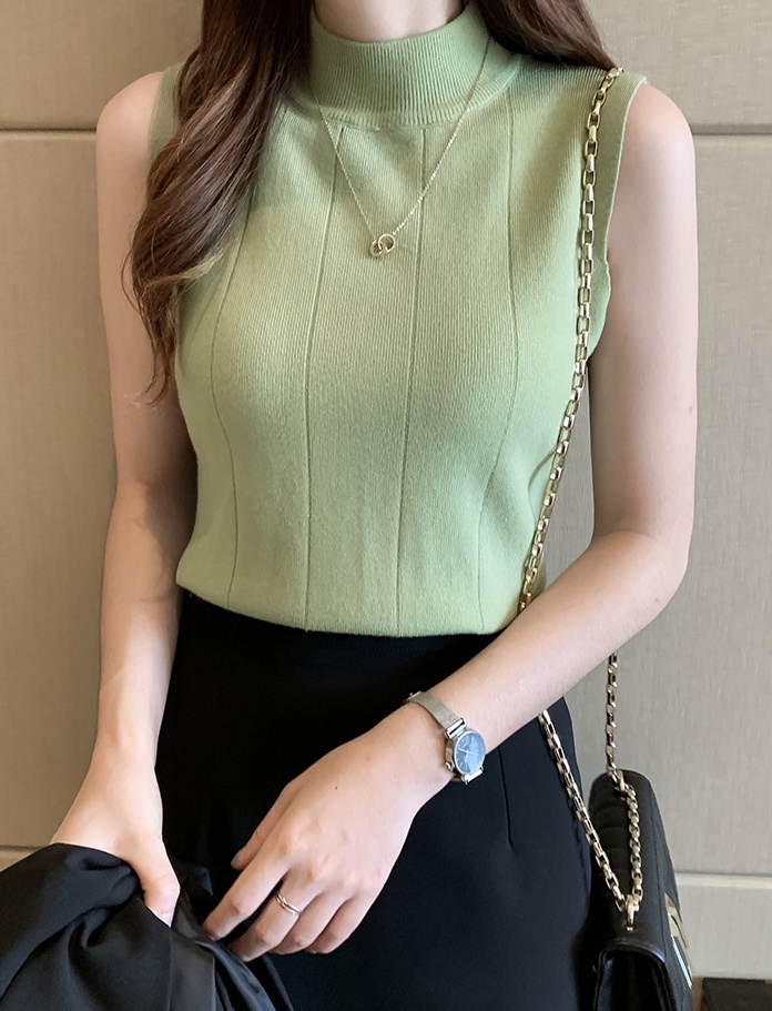 Knitted ice silk tops spring and summer sling vest