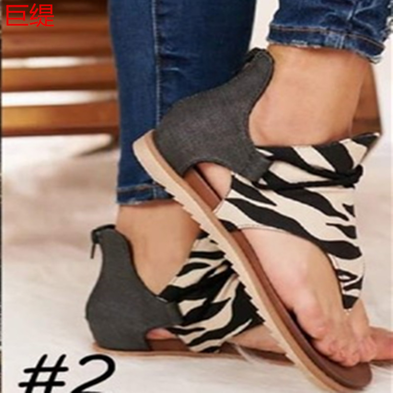Flat spring and summer sandals for women