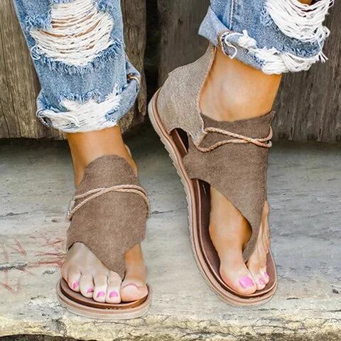 Flat spring and summer sandals for women