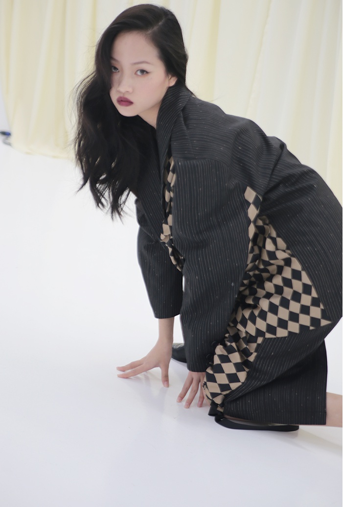 Stereoscopic quilted coat summer jacquard business suit