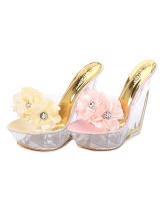 Thick crust high transparent slippers crystal shoes