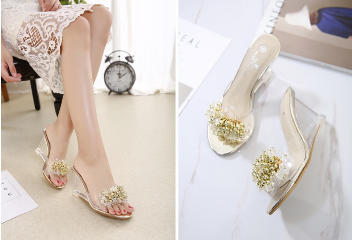 Transparent slipsole sandals sexy high-heeled shoes