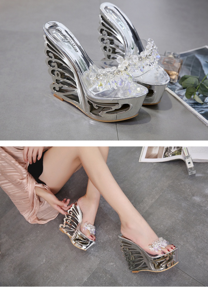 Metal decoration fashion sandals summer platform