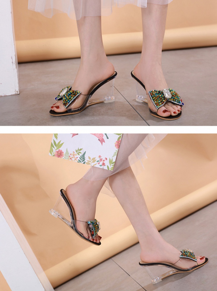 Crystal sandals transparent high-heeled shoes for women