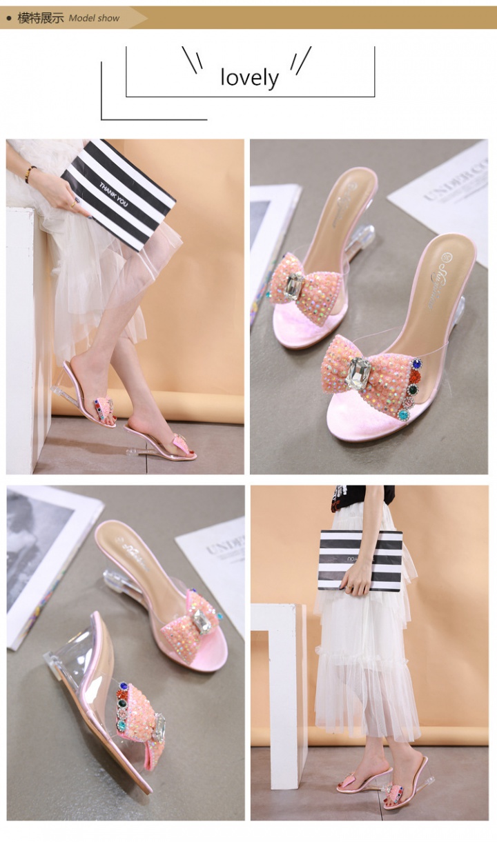 Crystal sandals transparent high-heeled shoes for women
