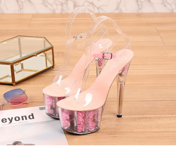 Fine-root summer sandals high-heeled crystal wedding shoes
