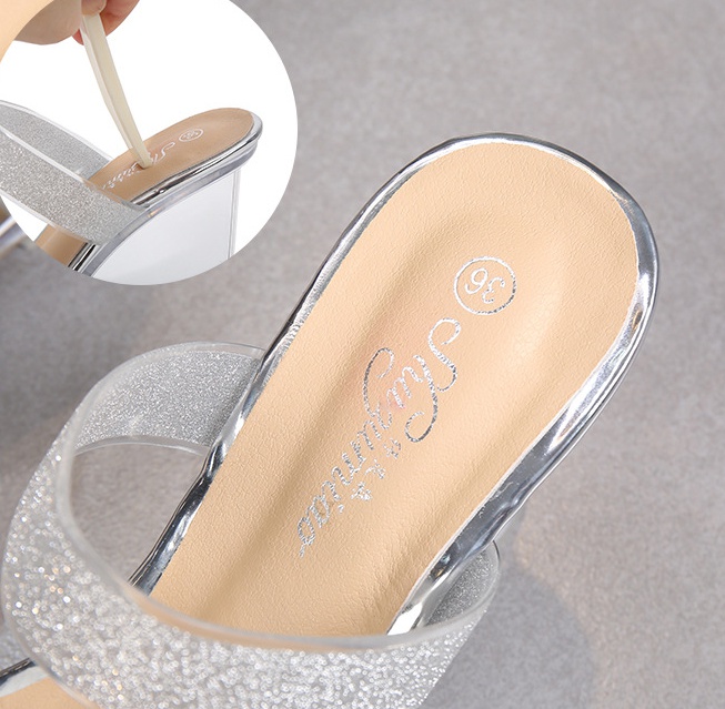 All-match crystal sandals summer high-heeled shoes for women