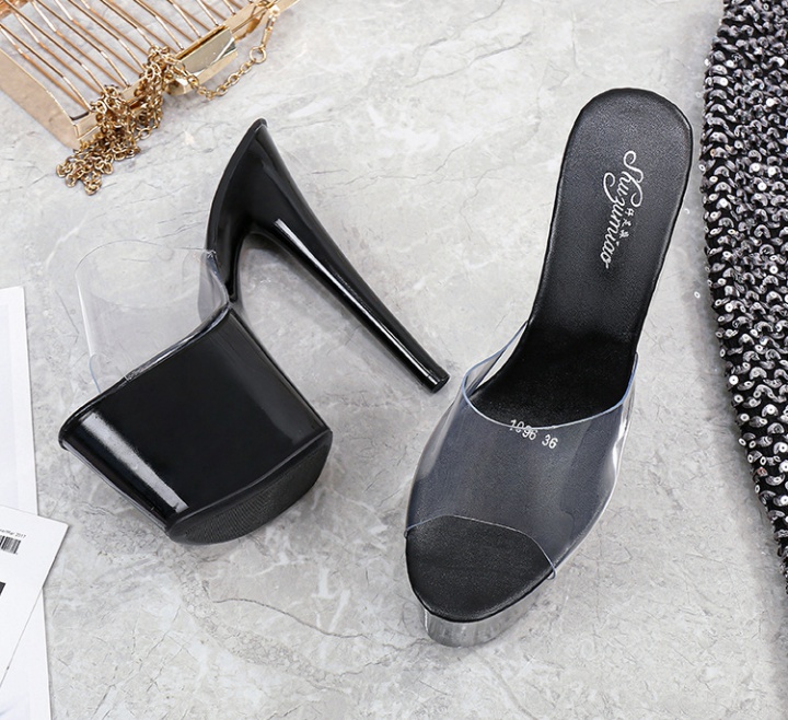 Fine-root platform crystal sandals for women