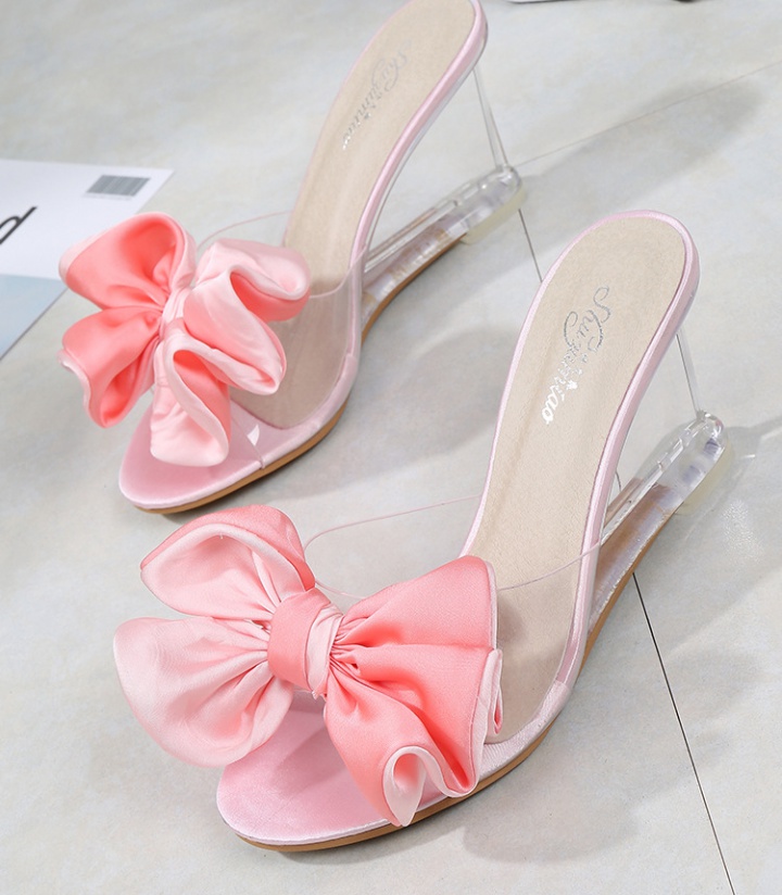 Transparent Korean style sandals simple high-heeled shoes