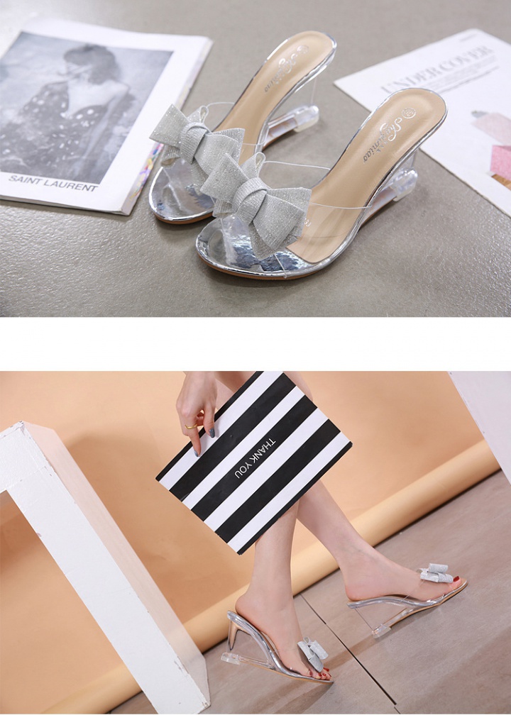 Transparent high-heeled shoes rhinestone sandals for women