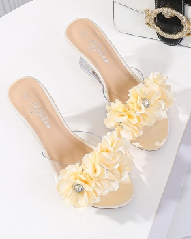 Summer transparent sandals Korean style high-heeled shoes