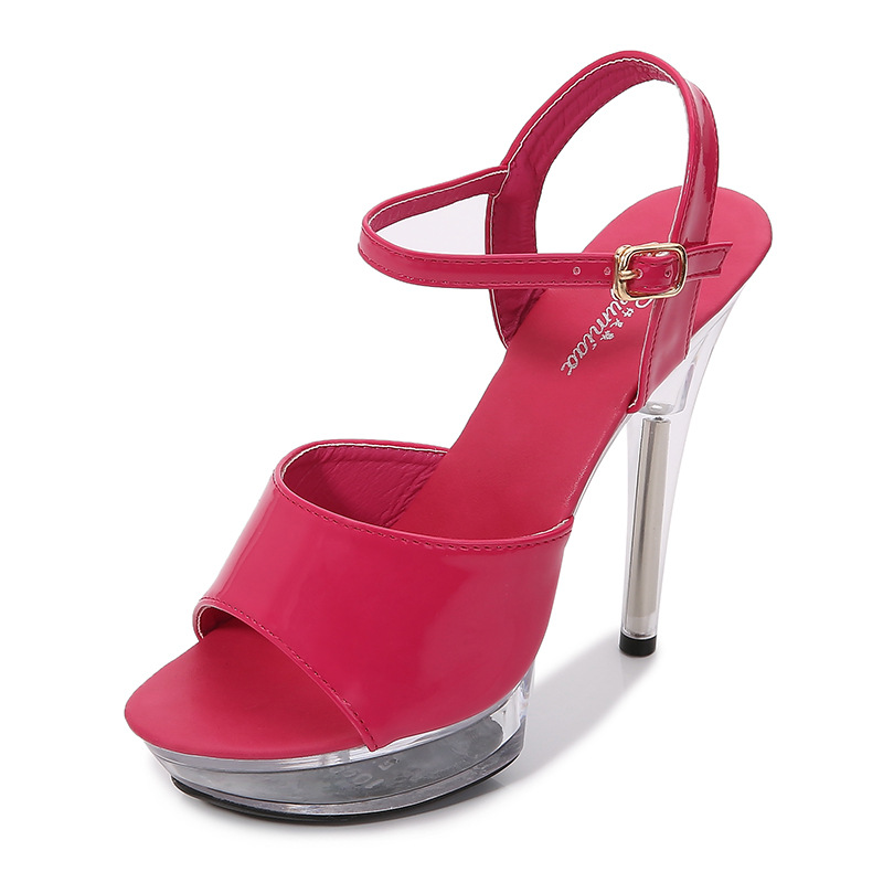 High-heeled lady platform transparent sexy shoes for women