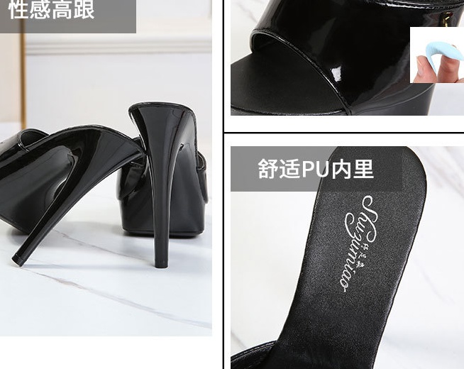 Fashion high-heeled shoes fine-root slippers for women