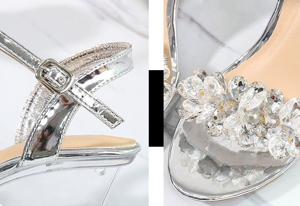 Transparent sandals summer high-heeled shoes for women
