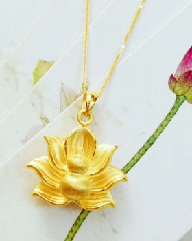 Colors gold lotus pendant gourd necklace for women