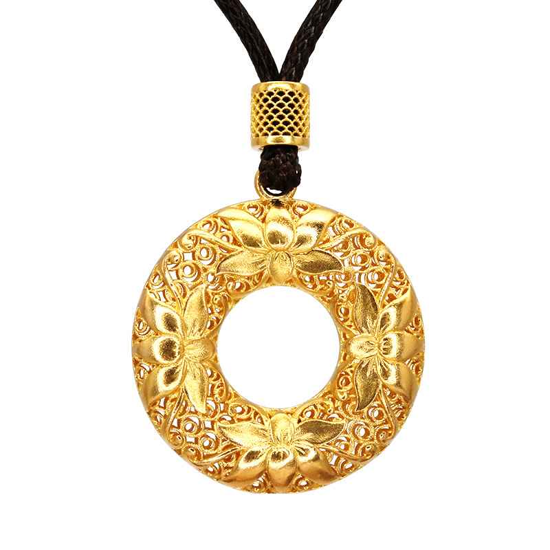 Gold fashion pendant hollow necklace for women