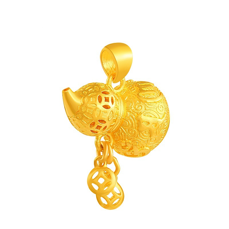Gourd pendant with elderly gold gift necklace