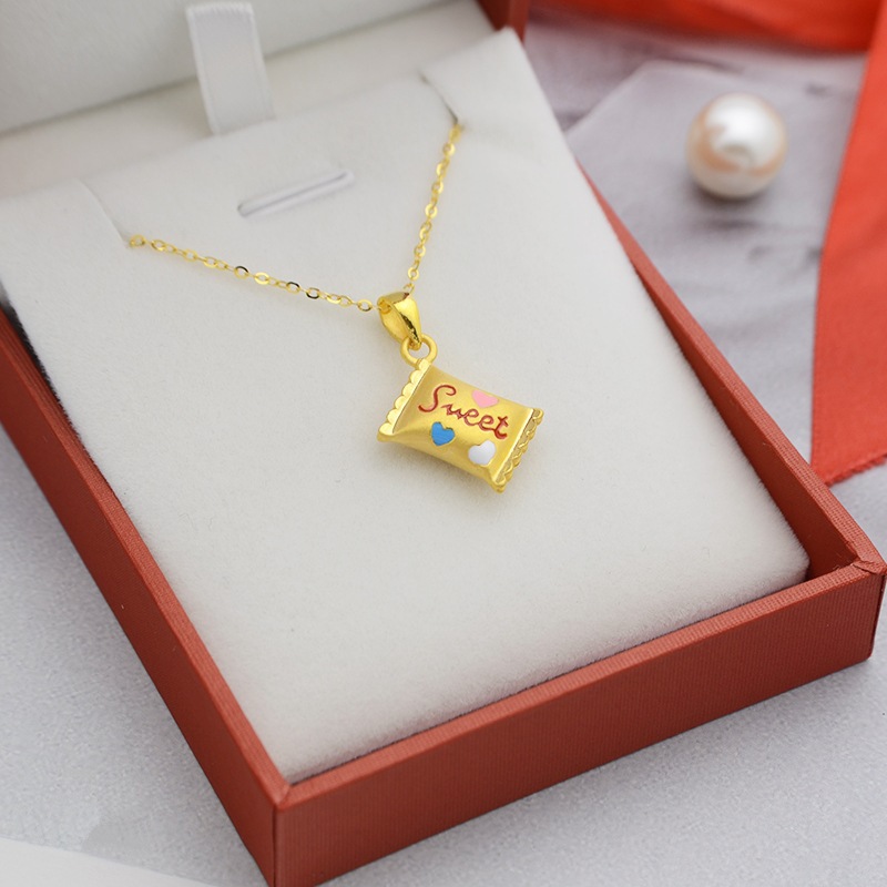 Gold pendant necklace mini small clavicle necklace for women