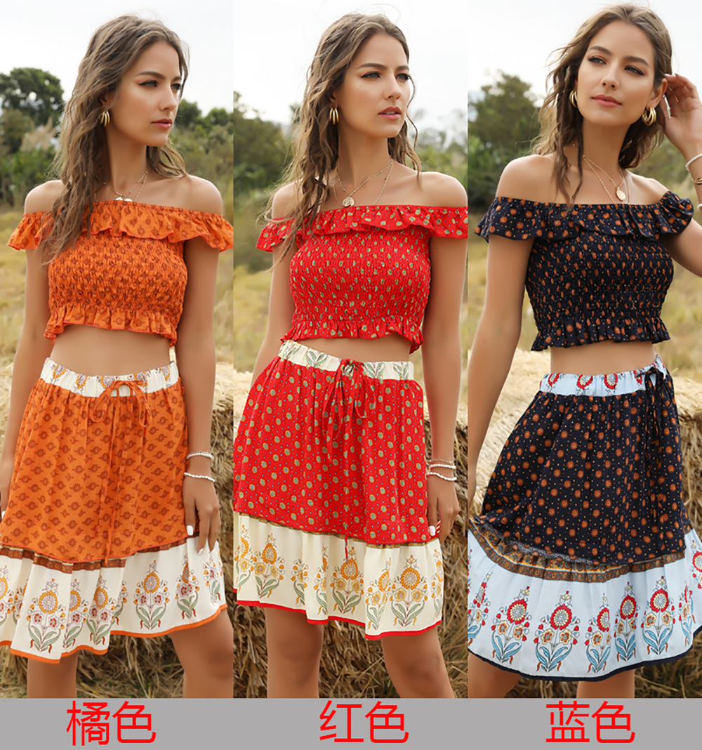Summer Casual short skirt 2pcs set for women