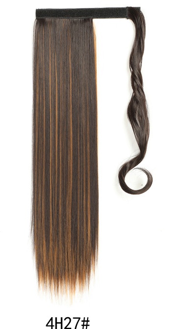 Velcro long straight hair horsetail wig