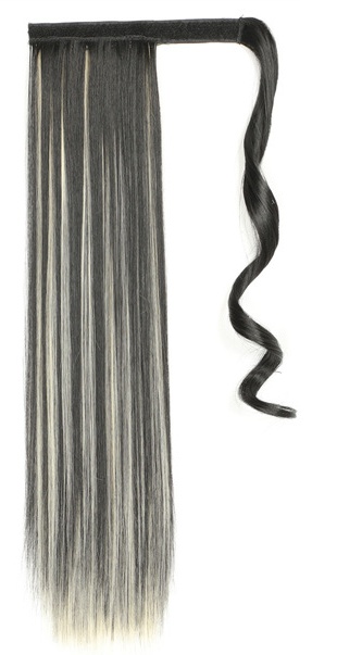 Velcro long straight hair horsetail wig