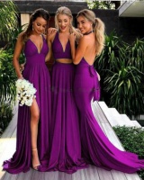European style sling bridesmaid dress V-neck dress for women