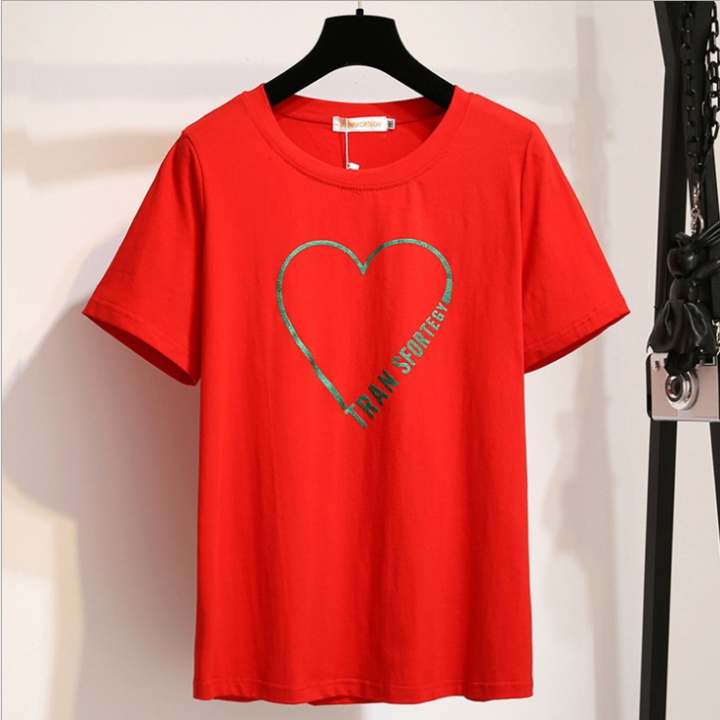 Spring and summer loose tops fat printing T-shirt for women