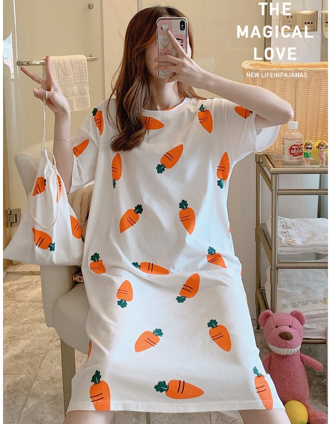 Cartoon summer pajamas short sleeve radish dress