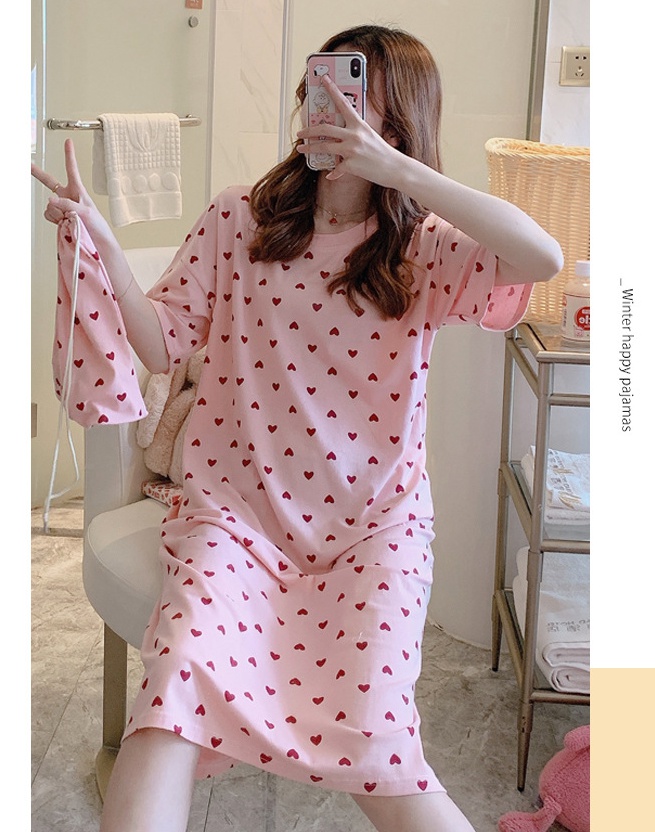Cartoon summer pajamas short sleeve night dress