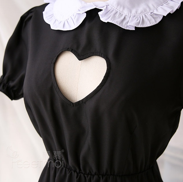 Lace heart Sexy underwear sexy maid uniform a set
