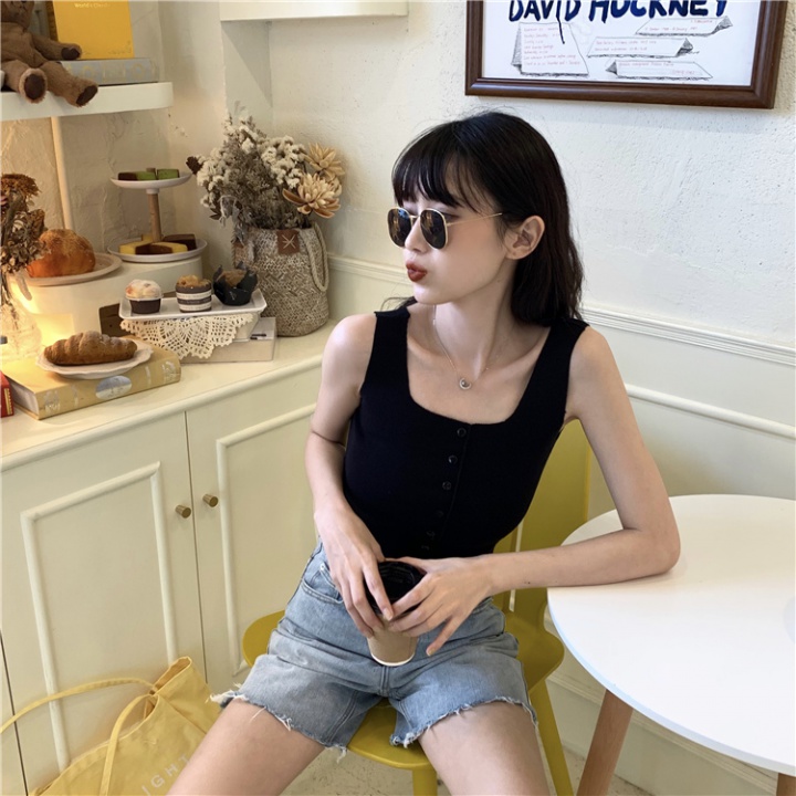 Knitted sling tops spring and summer wears outside vest