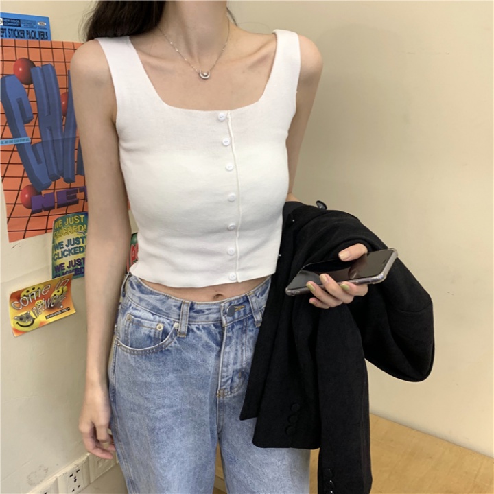 Knitted sling tops spring and summer wears outside vest